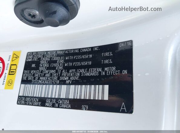 2T2ZZMCA3GC021218 2016 LEXUS RX 350 White Engine compartment view