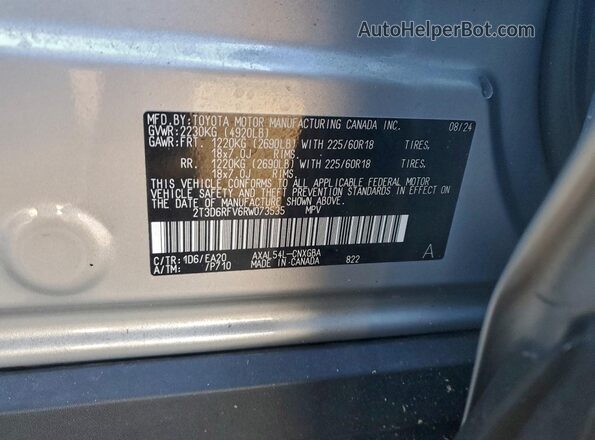 2T3D6RFV6RW073535 2024 TOYOTA LIMITED Silver 360 interior view