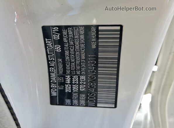 WDDSJ4GB7GN349311 2016 MERCEDES-BENZ CLA-CLASS White 