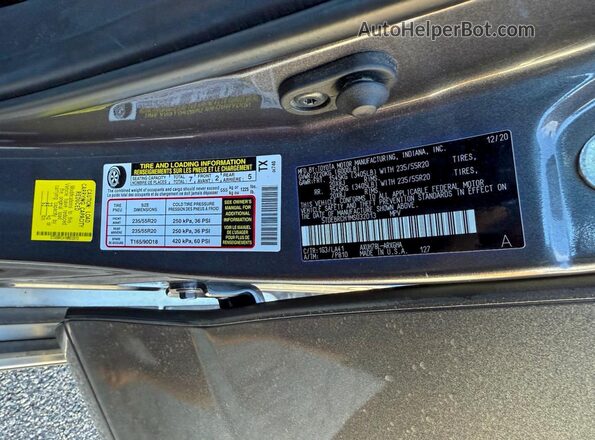 5TDEBRCH1MS032013 2021 TOYOTA HIGHLANDER HYBRID Серый Вид задней части салона