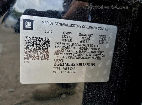 2G61M5S35J9135109 2018 CADILLAC XTS Black 