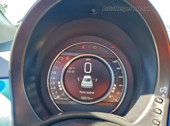 3C3CFFCH9JT420865 2018 FIAT 500 Blue Вид щитка приладів