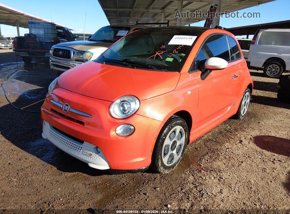 3C3CFFGE5GT118448 2016 FIAT 500E Orange წინა მარცხენა ხედი სამი მეოთხედიდან