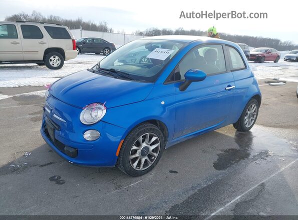 3C3CFFKR0HT580167 2017 FIAT 500 Blue Առջևի ձախ երեք քառորդ տեսարան
