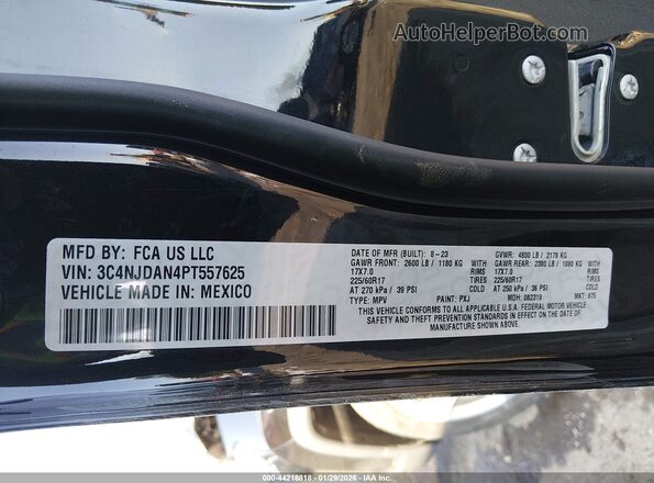 3C4NJDAN4PT557625 2023 JEEP COMPASS Black Շարժիչի բաժամունքի տեսք