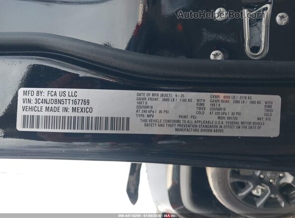 3C4NJDBN5TT167769 2026 JEEP COMPASS Black Շարժիչի բաժամունքի տեսք