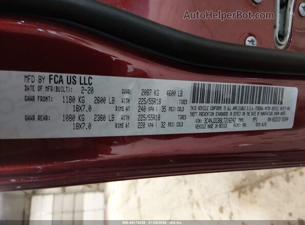 3C4NJDCB8LT216242 2020 JEEP COMPASS Maroon Widok komory silnika