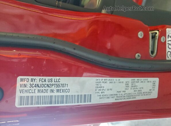 3C4NJDCN2PT557071 2023 JEEP COMPASS Red Սալոնի 360 աստիճան տեսք