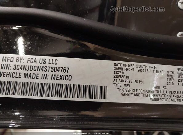3C4NJDCN4ST504767 2025 JEEP COMPASS Black Engine compartment view