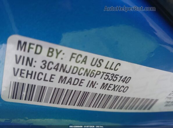 3C4NJDCN6PT535140 2023 JEEP COMPASS Blue Вид підкапотного простору