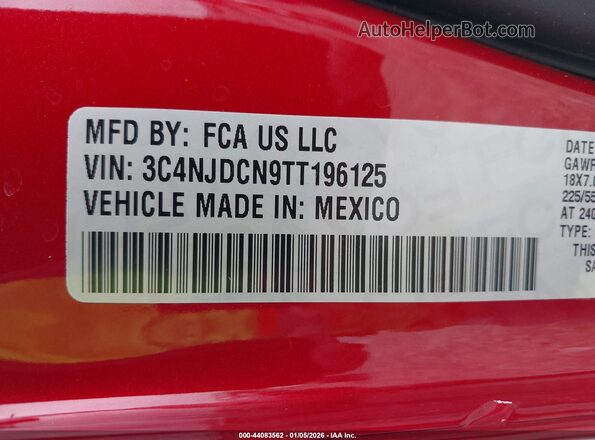 3C4NJDCN9TT196125 2026 JEEP COMPASS Red Engine compartment view