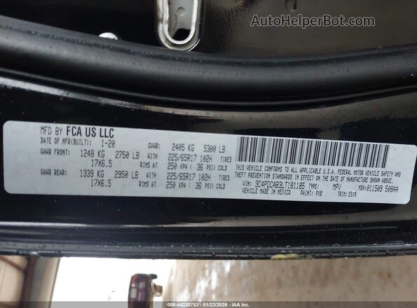 3C4PDCAB3LT181185 2020 DODGE JOURNEY Black Widok komory silnika