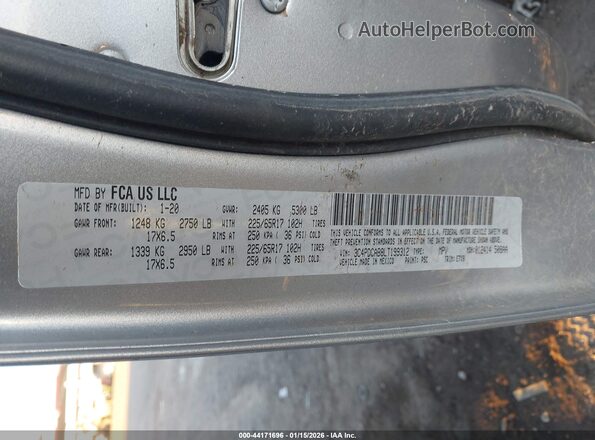3C4PDCAB8LT199312 2020 DODGE JOURNEY Silver Вид підкапотного простору
