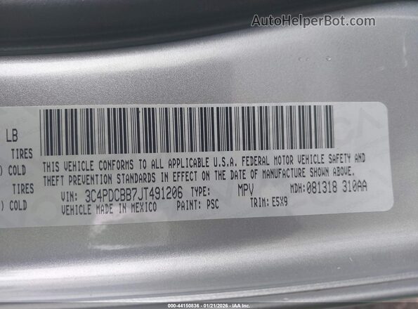 3C4PDCBB7JT491206 2018 DODGE JOURNEY Gray Widok komory silnika