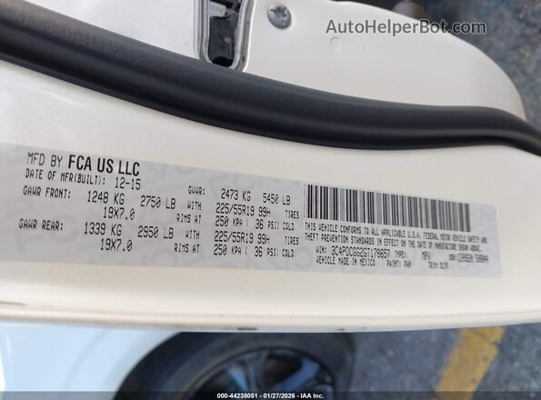 3C4PDCGG2GT178657 2016 DODGE JOURNEY White Engine compartment view