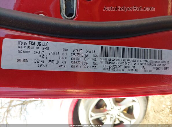 3C4PDCGGXGT114897 2016 DODGE JOURNEY Red Widok komory silnika