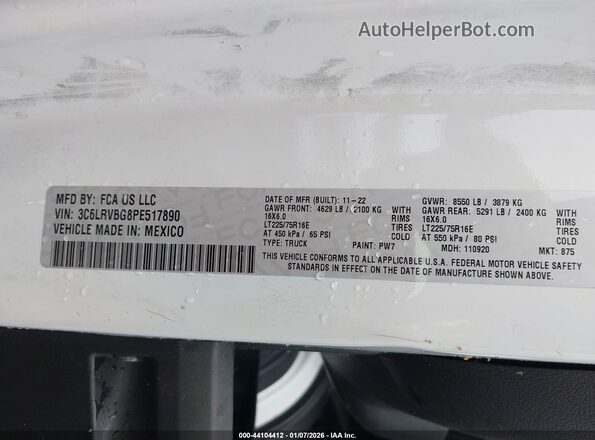 3C6LRVBG8PE517890 2023 RAM PROMASTER 1500 White Widok komory silnika