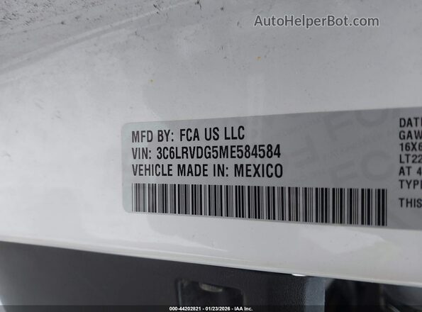 3C6LRVDG5ME584584 2021 RAM PROMASTER 2500 White Вид підкапотного простору