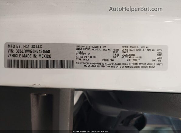 3C6LRVVG8NE134668 2022 RAM PROMASTER 2500 Белый Вид подкапотного пространства