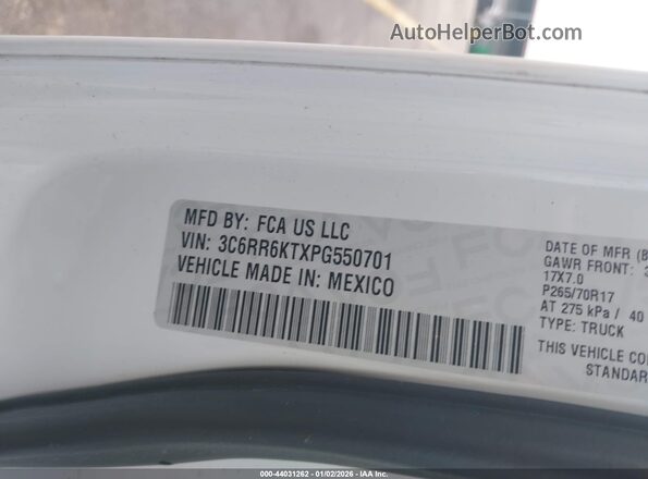 3C6RR6KTXPG550701 2023 RAM 1500 CLASSIC White Engine compartment view