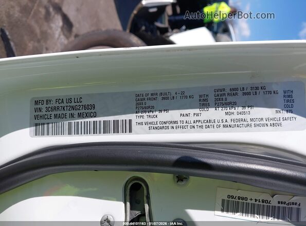 3C6RR7KT2NG276039 2022 RAM 1500 CLASSIC White Вид підкапотного простору