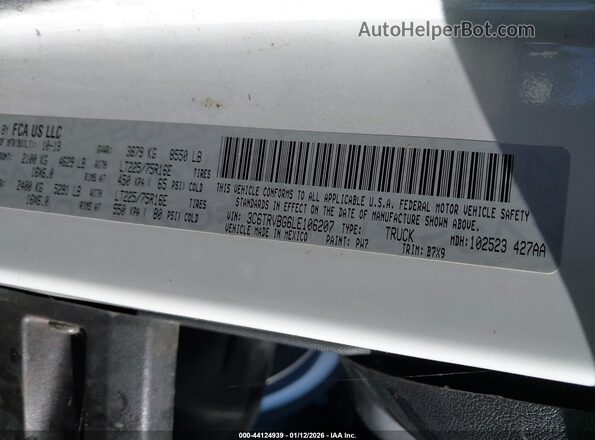 3C6TRVBG6LE106207 2020 RAM PROMASTER 1500 Белый Вид подкапотного пространства