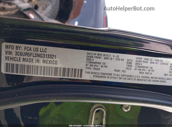 3C6UR5FL5NG313321 2022 RAM 2500 Black 