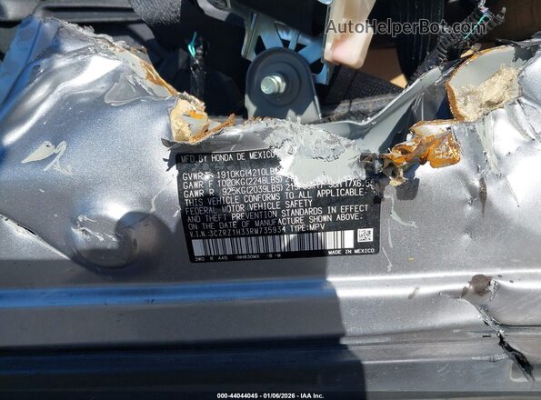 3CZRZ1H33RM735934 2024 HONDA HR-V Gray Շարժիչի բաժամունքի տեսք