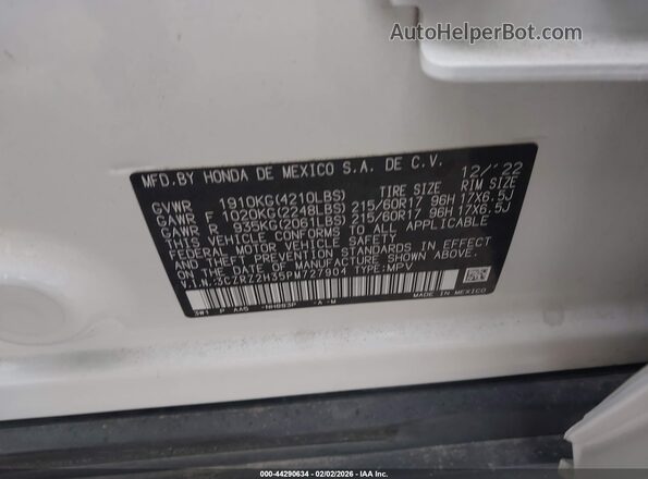 3CZRZ2H35PM727904 2023 HONDA HR-V Белый Вид подкапотного пространства