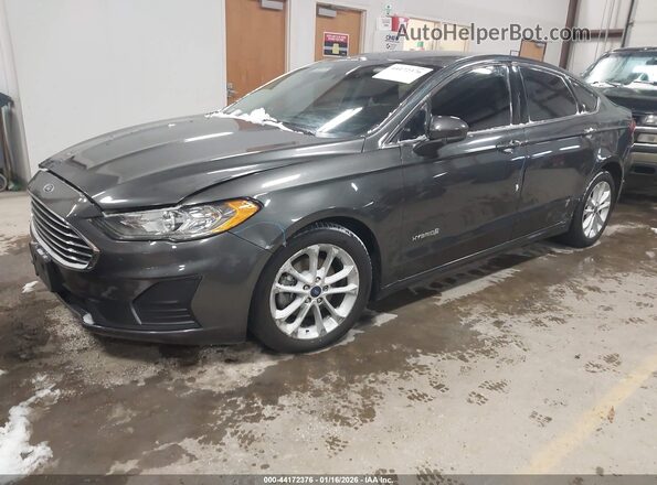 3FA6P0LU4KR197039 2019 FORD FUSION HYBRID Gray Передня ліва чверть