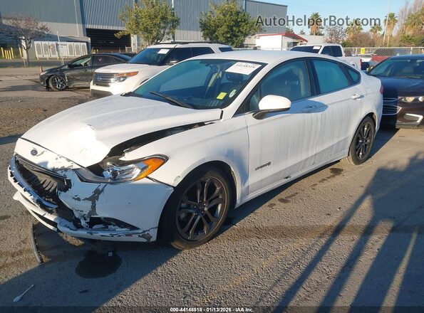 3FA6P0LUXJR101333 2018 FORD FUSION HYBRID White Առջևի ձախ երեք քառորդ տեսարան