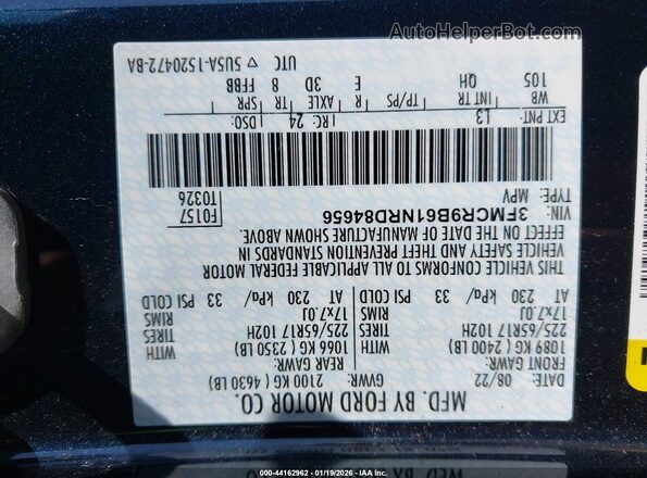 3FMCR9B61NRD84656 2022 FORD BRONCO SPORT Black Vista del compartimento del motor