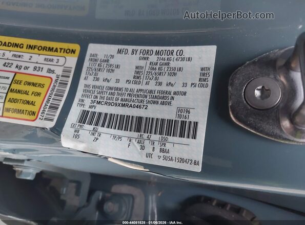 3FMCR9D9XMRA04672 2021 FORD BRONCO SPORT Blue Շարժիչի բաժամունքի տեսք