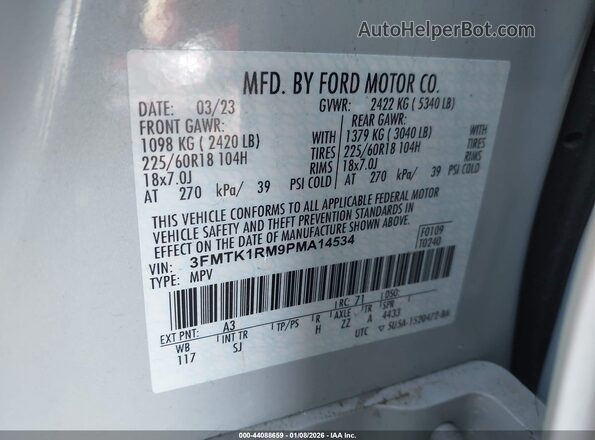 3FMTK1RM9PMA14534 2023 FORD MUSTANG MACH-E Gray Շարժիչի բաժամունքի տեսք