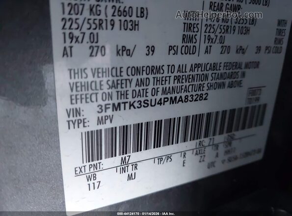3FMTK3SU4PMA83282 2023 FORD MUSTANG MACH-E PREMI Gray ძრავის განყოფილების ხედი