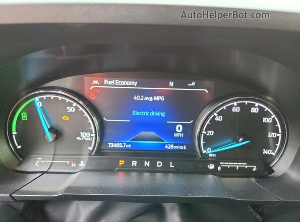 3FTTW8E39NRA86123 2022 FORD MAVERICK White Вид щитка приладів