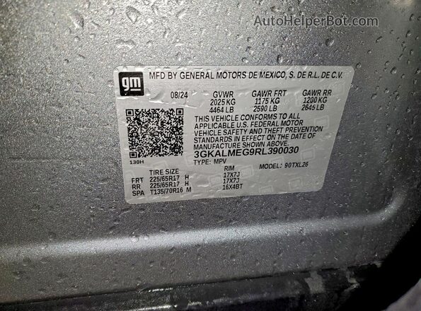 3GKALMEG9RL390030 2024 GMC TERRAIN Gray Vista interior de 360 grados