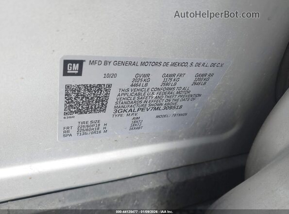 3GKALPEV7ML309518 2021 GMC TERRAIN Silver Engine compartment view