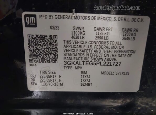 3GKALTEG5PL221727 2023 GMC TERRAIN Black 
