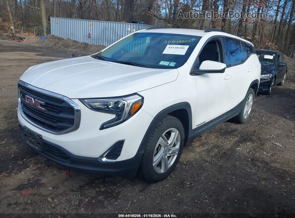 3GKALTEX8JL322588 2018 GMC TERRAIN White Vista tres cuartos delantera izquierda