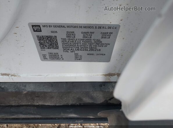 3GKALUEG2SL291216 2025 GMC TERRAIN White Engine compartment view