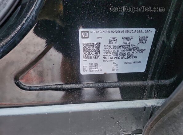 3GKALVEG4RL160336 2024 GMC TERRAIN Black Widok naklejki z numerem VIN