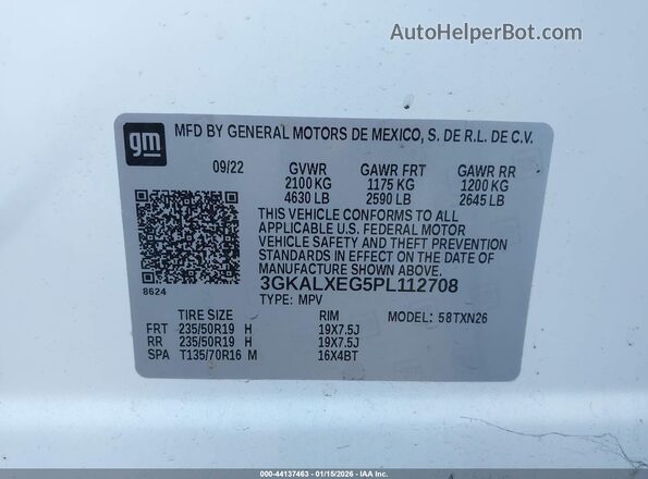 3GKALXEG5PL112708 2023 GMC TERRAIN White 