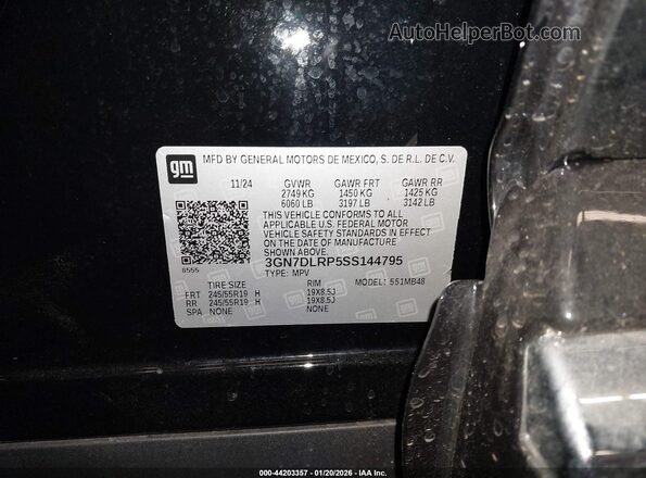 3GN7DLRP5SS144795 2025 CHEVROLET EQUINOX Black Vista del compartimento del motor