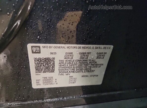 3GNAXHEG5TL176237 2026 CHEVROLET EQUINOX Black VIN კოდის სტიკერის ხედი