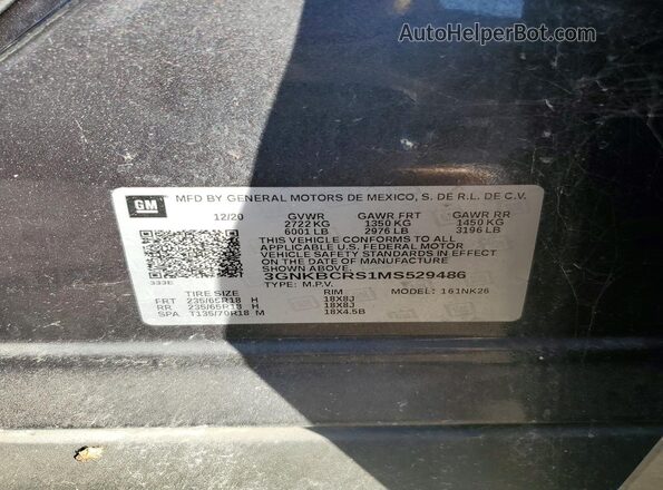 3GNKBCRS1MS529486 2021 CHEVROLET BLAZER Charcoal 