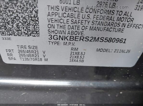 3GNKBERS2MS580961 2021 CHEVROLET BLAZER Black 