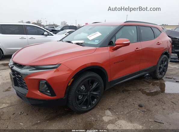 3GNKBERS3MS575056 2021 CHEVROLET BLAZER Orange Առջևի ձախ երեք քառորդ տեսարան