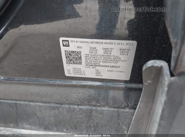 3GNKBHR4XNS189027 2022 CHEVROLET BLAZER Black Vista del compartimento del motor