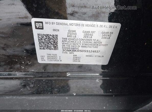 3GNKBKRS0SS124937 2025 CHEVROLET BLAZER Black 